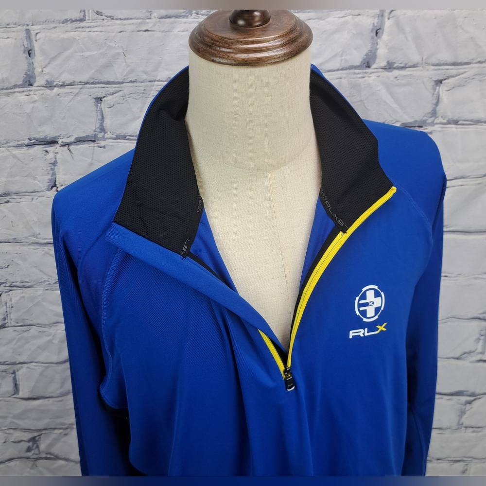 RLX Ralph Lauren Men's Half Zip Performance Jacket Pullover Blue Golf XXL 2XL - Picture 5 of 16